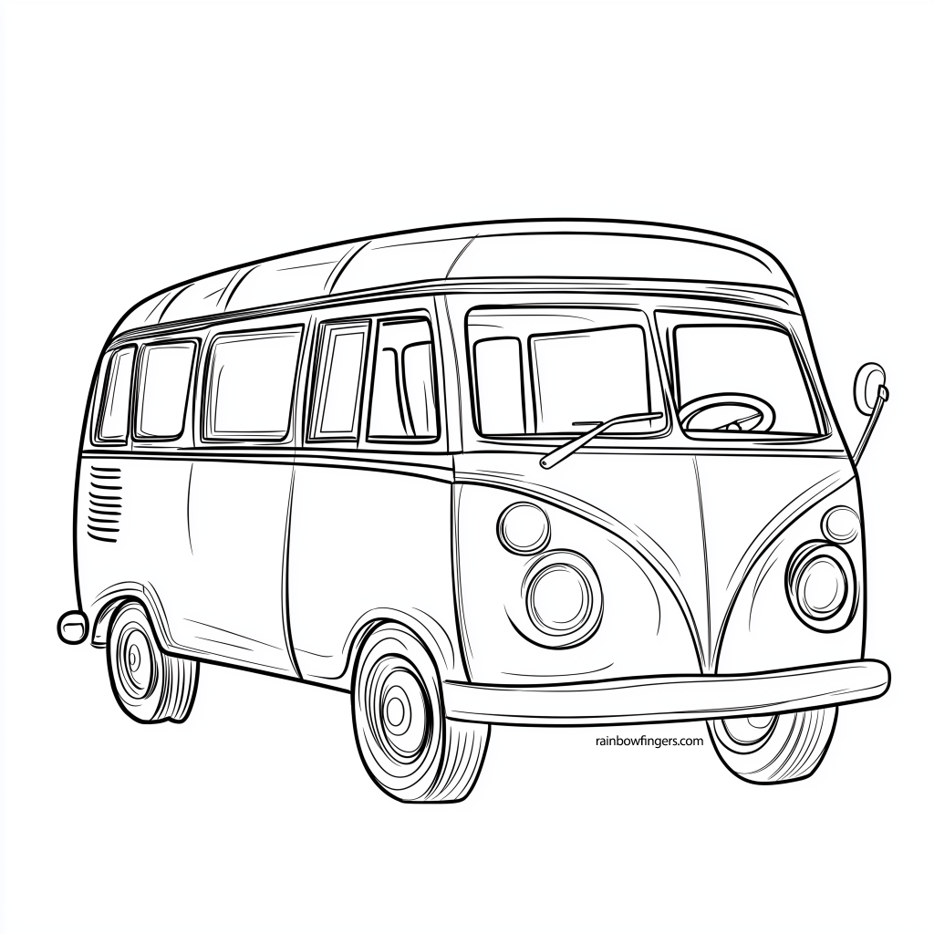 Cute cartoon-style yellow bus with big eyes and rounded edges, evoking fun and playful vibes for children's content.