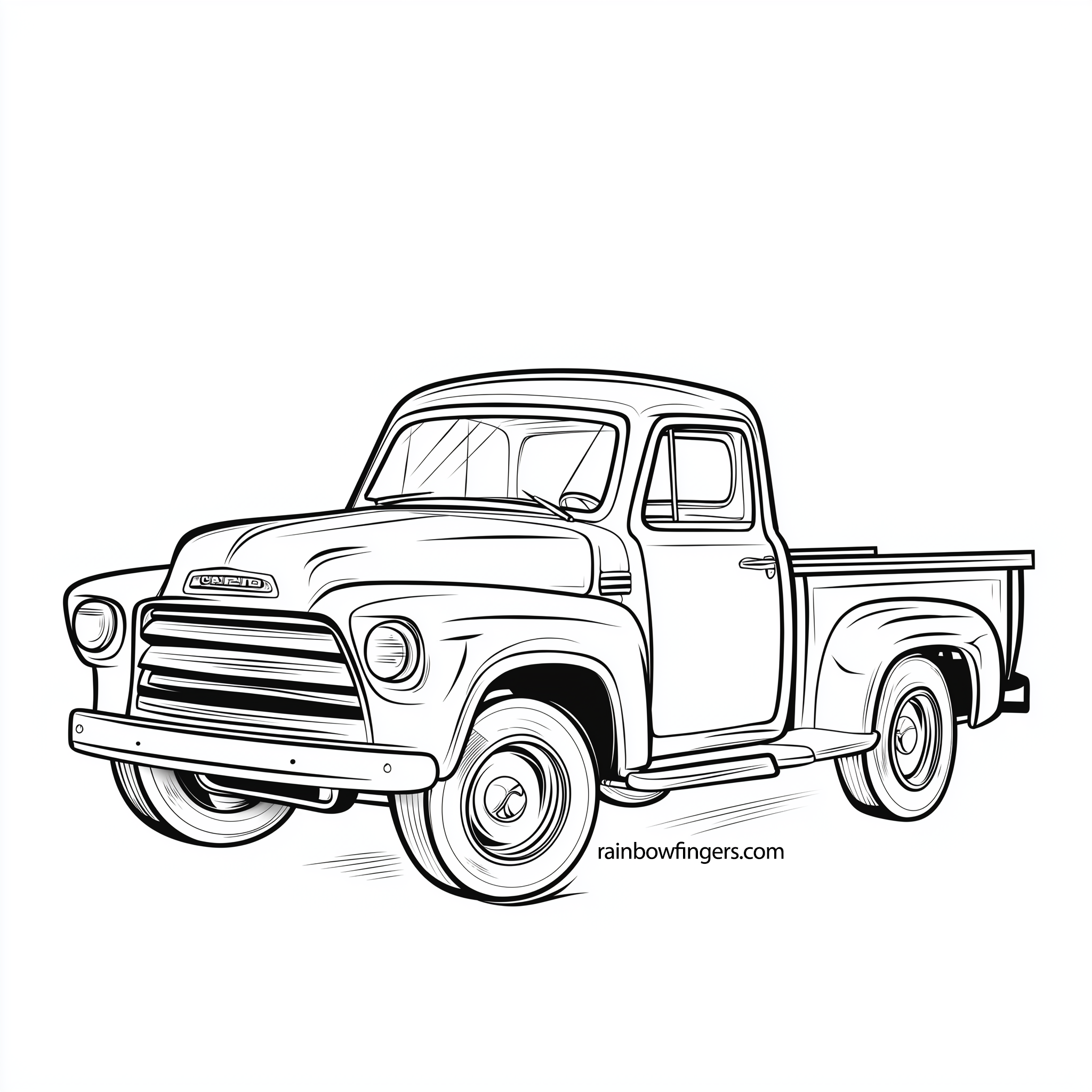 Cartoon-style blue pick-up truck with large wheels and rounded edges, ideal for children's and transportation-themed content.